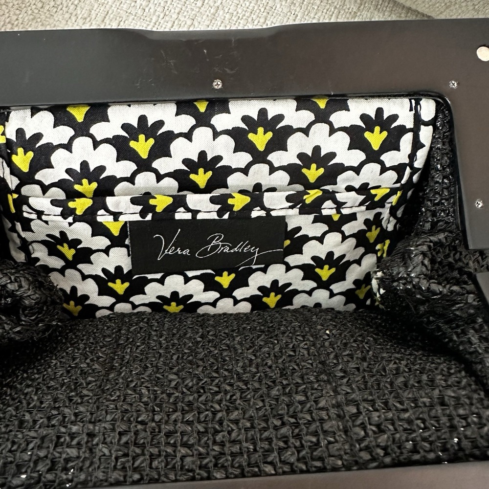 Vera Bradley Black And White Straw Clutch Bag - Picture 8 of 8
